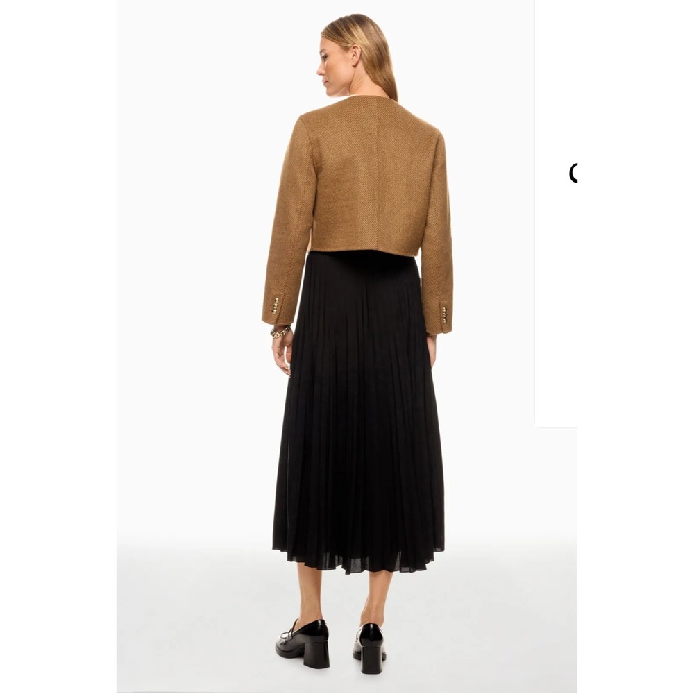 SANDRO Souvenir Skirt Black Wrap Maxi Gold Logo Detail Size 40 FR / 8 US - Picture 3 of 14